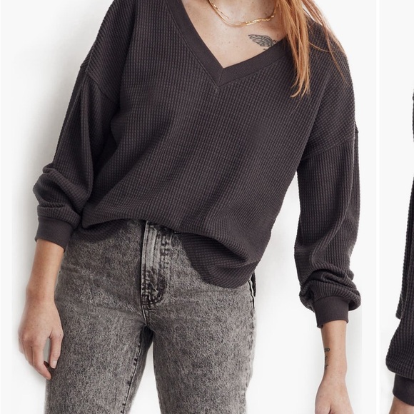 Madewell waffle knit top Medium - Picture 2 of 3